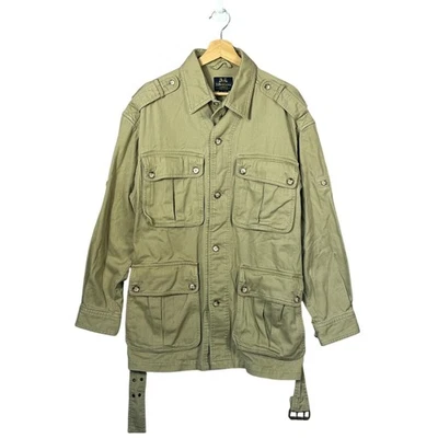 Jaqueta masculina cáqui utilitária safári Willis Geiger Outfitters com cinto tamanho M - Imagem 1 de 4