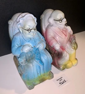 Plastic Grandma & Grandpa Coin Banks Vintage - Picture 1 of 16