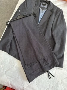 Next Grey pinstripe suit; Jacket 18L Trousers 14L - Picture 1 of 3