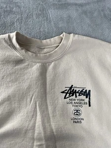 Stussy Crewneck Sweatshirt Mens XL (no tag) Cream Color Long Sleeve - Picture 1 of 13