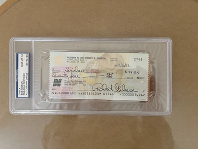 BOB GIBSON AUTOGRAPHED SIGNED CHECK ST. LOUIS CARDINALS - PSA GEM MINT 10 - Image 1 of 3