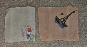Vintage Souvenir of Paris Handkerchiefs Set of Two Hankies - Picture 1 of 13