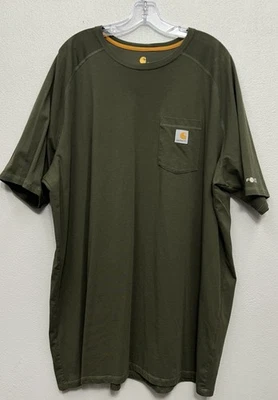 Carhartt Force T Shirt Mens 3XL Tall Green Relaxed Fit Short Sleeve Pocket Logo - Image 1 of 4