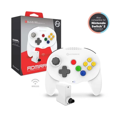 White Admiral Premium BT Controller for N64/Switch/SwitchLite/PC/MAC/And - Image 1 of 4