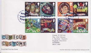 GB Stamps First Day Cover Curious Customs, Halloween, Gurning, cheese SHS 2019 - Picture 1 of 1