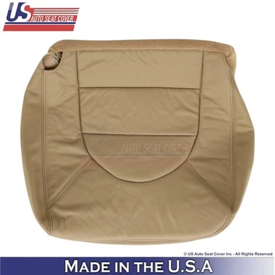 Cubierta de asiento inferior del conductor de cuero sintético marrón pradera para Ford F250 Lariat 1998-2000 Foto 1 de 4