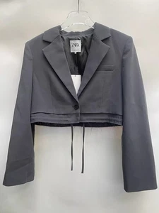 Zara Neue Damen Graue Kurzjacke Größe M Ref 2010/773 - Bild 1 von 9