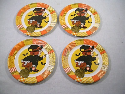 Platos pequeños de papel de postre "Bruja y gato" (4) MCMLXXIX American Greetings Corp. Foto 1 de 3