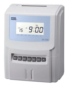 Stempeluhr Stechuhr MAX ER-2700 inkl. 100 Stempelkarten rechnend - Bild 1 von 6