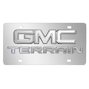 GMC Terrain Double 3D Logo Chrome Stainless Steel License Plate, Made in USA - Picture 1 of 5