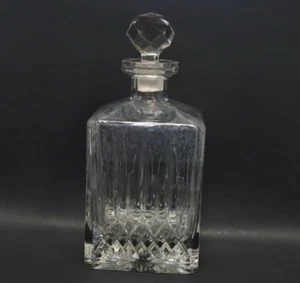 DECANTADOR DE CRISTAL DE WHISKY CUADRADO VINTAGE CON TAPÓN 9-1/2" - Imagen 1 de 10