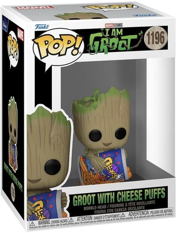 Funko POP! Marvel Studios I Am Groot Vinyl Figure -GROOT WITH CHEESE PUFFS #1196 Cover
