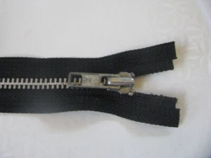 Heavy Duty 20" zipper with Metal teeth Vintage Black Japan  Never used / sewn - Picture 1 of 3