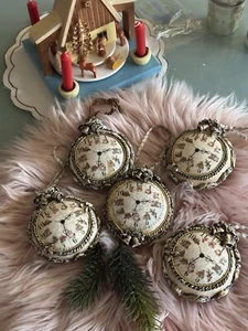 5 Stück Vintage, Christbaumkugel Medaillon Weihnachtskugel, 100% Handarbeit NEU - Bild 1 von 6
