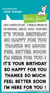Lawn Fawn Offset Sayings: Everyday Sentiments Clear Cling Stamps Words & Phrases - Picture 1 of 5