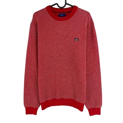 GANT Lumière Rouge Texture Pull Col Rond Pull Taille 2XL/XXL - Photo 1/4