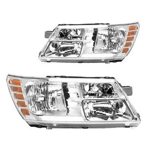 For Dodge Journey 2009-2020 Pair Chrome Housing Headlights Assembly Headlamp - Picture 1 of 8