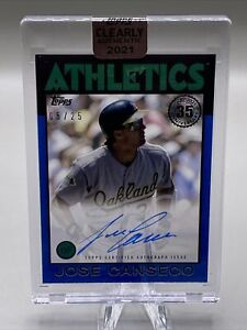 2021 Topps Clearly Authentic Jose Canseco Blue Auto #5/25 Athletics