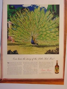 Anuncio impreso vintage Four Roses Whiskey Peacock 1938 - Imagen 1 de 1