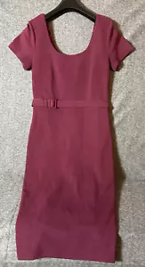 Boden Dress Womens 10 Red Burgundy Shift Belted Short Sleeve Career Cocktail - Picture 1 of 10
