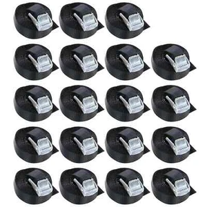 20x Spanngurt Zurrgurt mit Klemmschloss | 2,5 m bis 250 kg | 1-tlg schwarz - Bild 1 von 2