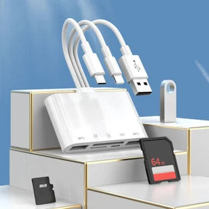 5in1/2in1 8Pin To SD Card Reader USB OTG Adapter For iPhone X XR XS 11 12 13 14 - Picture 1 of 24