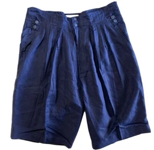 VTG Goouch Mens Navy Linen Golf Leisure Shorts Size 32 New w/Tag Dead Stock - Picture 1 of 4