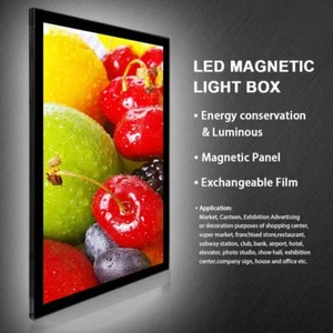 A0 Waterproof LED Light Box MAGNETIC Black Frame Slimline Display Poster - Picture 1 of 11