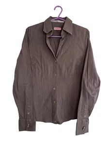 Ted Baker Langarmhemd Größe 3 passt 8 10 braun tailliert  - Bild 1 von 9