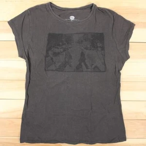 Beatles Abbey Road Tee Women XL Zebra Crossing Faded Black FreeShipping - Picture 1 of 8
