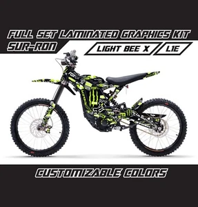 SUR RON LIGHT BEE X Lime Green Stickerbomb Decals Stickers Wrap Graphics Kit - Picture 1 of 2