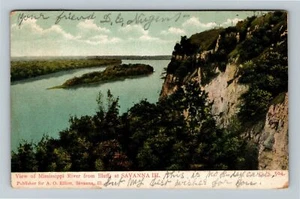 Savanna IL-Illinois, Mississippi River From the Banks Bluff, Vintage Postcard - Picture 1 of 2