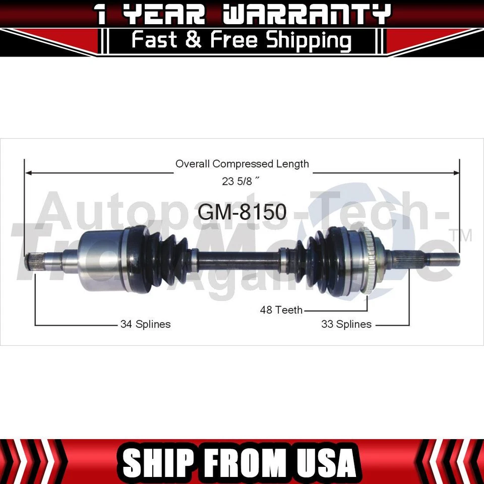 Eje CV delantero izquierdo TrakMotive 1 para Chevrolet Cavalier 1998-2005 Foto 1 de 1