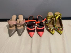 3 Pairs of Pointed-Toed Backless Heels- Size 6 - Picture 1 of 6