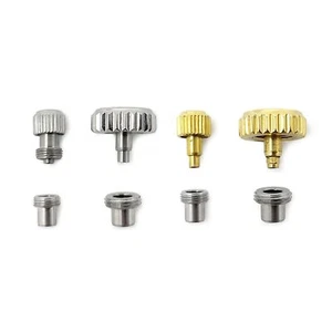 Screw Down Watch Crowns & Tube Locking Stainless Steel or Gold Crown Tap 9 - Picture 1 of 5