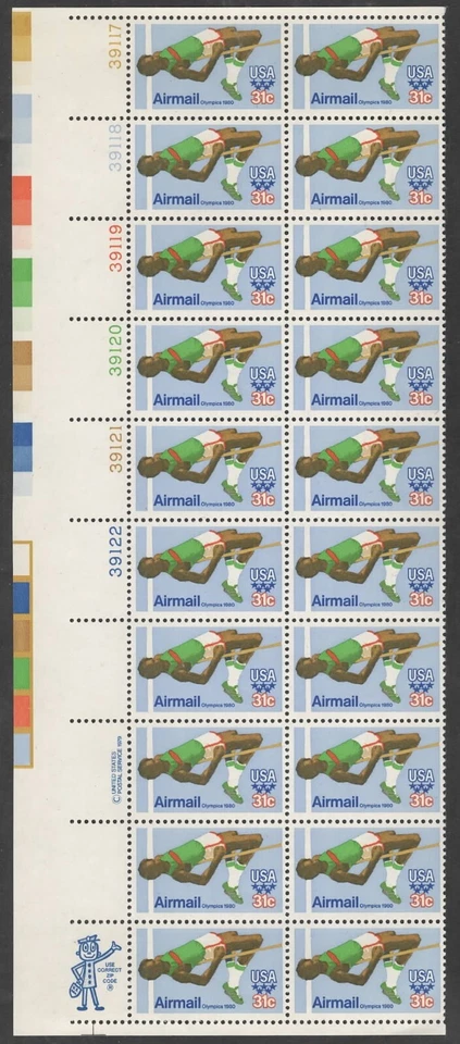 US Scott #C97 "Olympic Games Issue" Margin block of 20, MNH - Image 1 of 1