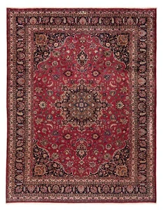 Mashhad Handgeknüpfter Perserteppich 381x297 cm-Fine,Orient,Carpet,Rug,Rot - Picture 1 of 13