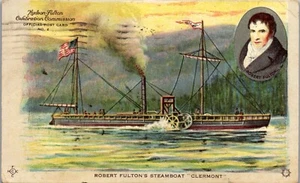 Vintage Postcard Hudson Robert Fulton Celebration Steamboat Clermont NY 1909 - Picture 1 of 3