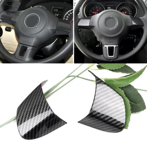 ABS Carbon Fiber Steering Wheel Panel 3pcs/set Protective Trim For VW Golf Jetta - Picture 1 of 7