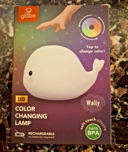 TIK TOK GLOBE WALLY Whale LED Kids Night Light Rechargeable Silicone Lamp - Picture 1 of 2