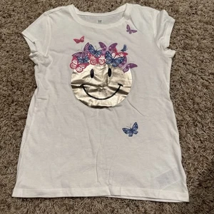 Lot Of 2 Gap Kids Girls Short Sleeve Mickey /sequin Shirts Pink Tie Dye Sz M - Picture 1 of 4