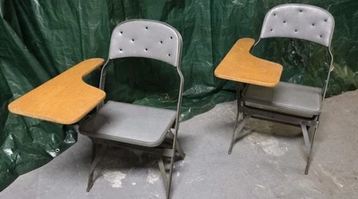 Silla Plegable Vintage Industrial Militar Azul Marino Metal Escritorio Escolar Steam Punk Foto 1 de 4