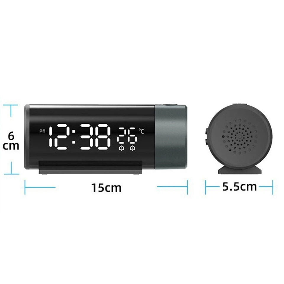 Red Line Projection Clock LED Digital Alarm Clock with Temperature Display - Image 1 of 4