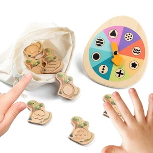 Wooden Dinosaur Toy Fine Motor Skill Sensory Blocks Parent Child Games Portable - Picture 1 of 6