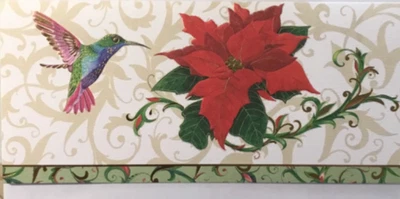 NIQUEA.D- Christmas / Holiday - Poinsettia & Hummingbird- Embossed, Foil