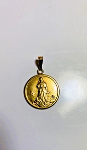 Immaculate Conception Medaille 18K Gelbgold 18 mm schönes Design 3,3 Gramm hervorragender Zustand - Bild 1 von 5