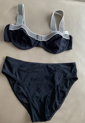 Marks & Spencer, Bikini, Größe: 42 C Elasthan/Polyamid/Polyester, Schwarz - Bild 1 von 4