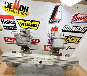 RARE VINTAGE ELLIS DUAL CARB 2x1 INTAKE MANIFOLD FOR CHEVY 216 235 INLINE 6 CYL. - Bild 1 von 14