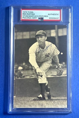 Red Ruffing Signed 1973 TCMA Postcards 3.5x5.5 NY Yankees PSA COA - Image 1 of 4