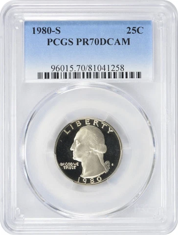 1980-S Washington Quarter PR70DCAM PCGS Cover
